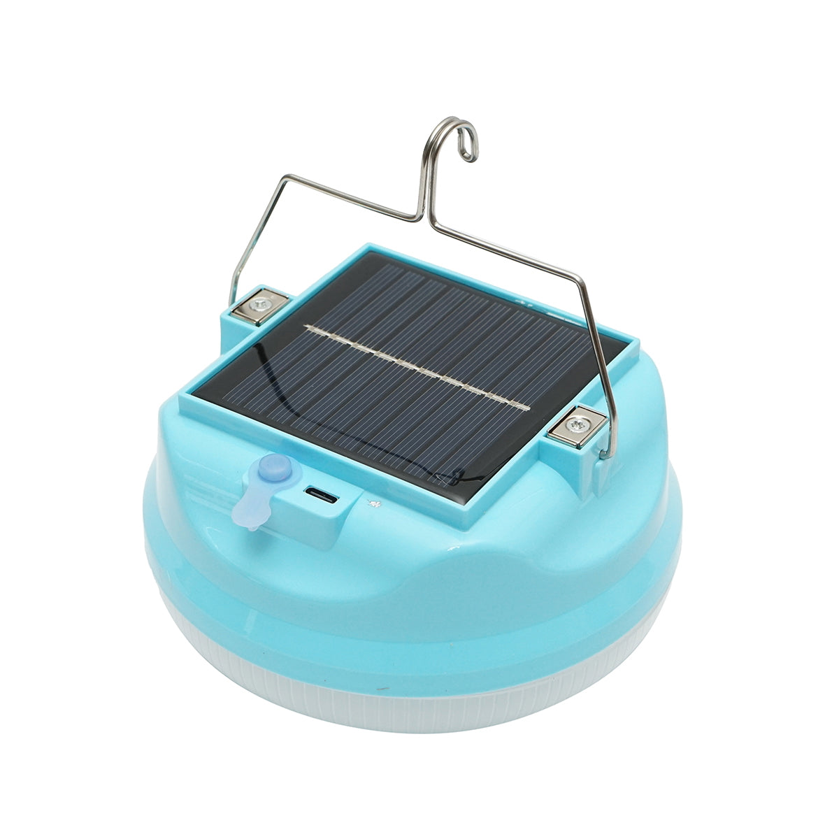 300W LED lamp with solar panel and 2400mA battery, blue